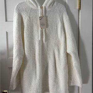 Cozy White Hooded Sweater